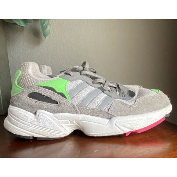 Adidas Yung-96 Chasm DB2802 Grey Neon Green Pink Men 7 Running Shoes Retro 90s - Picture 10 of 14